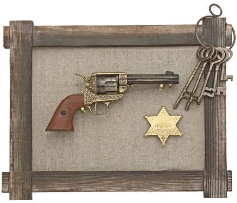 Marshal's Jailer Framed Replica Gun Set